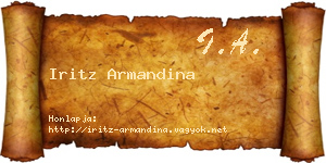 Iritz Armandina névjegykártya